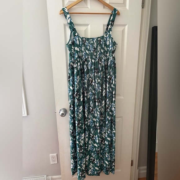 Eloquii NWT maxi dress sleeveless keyhole tie front size 14/16 green - Picture 4 of 9